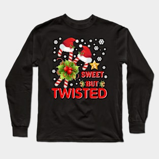 Sweet But Twisted Funny Candy Cane Christmas Xmas Pajama Long Sleeve T-Shirt